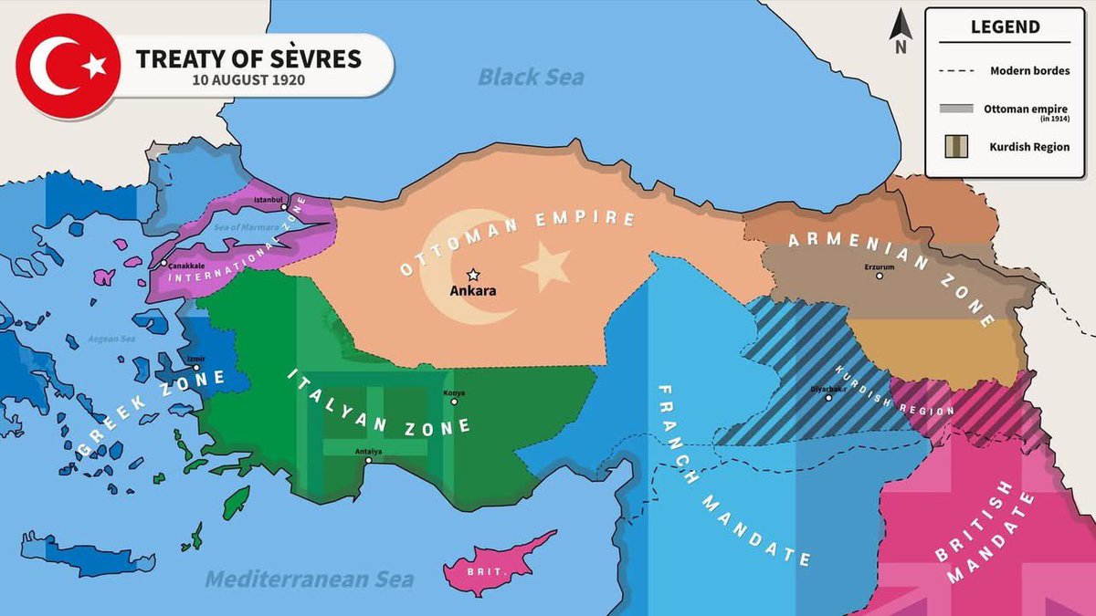 Most Malaysian Muslims only see Ataturk as the person who abolished the Ottoman Empire and the caliphate, but this is the extent of that empire if it wasn’t for him. This is why Turks revere him: he saved the country.