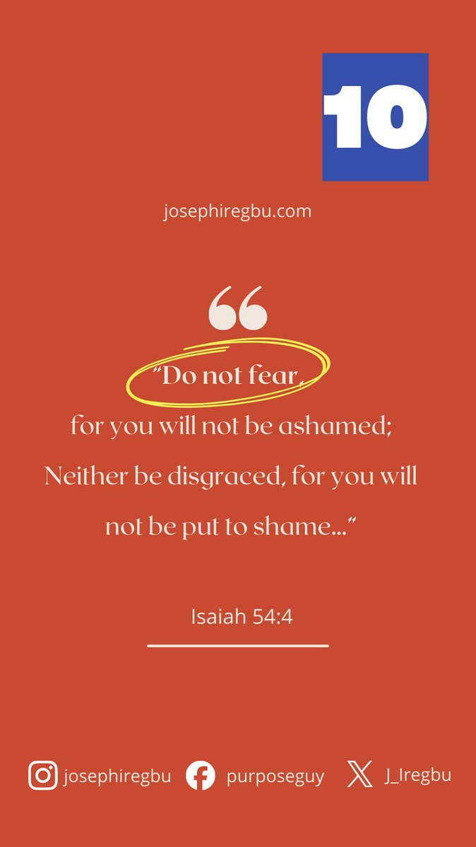 J_Iregbu's tweet image. A sure promise that will never fail. Fear not!

#WordForToday #Day10 #PurposeGod