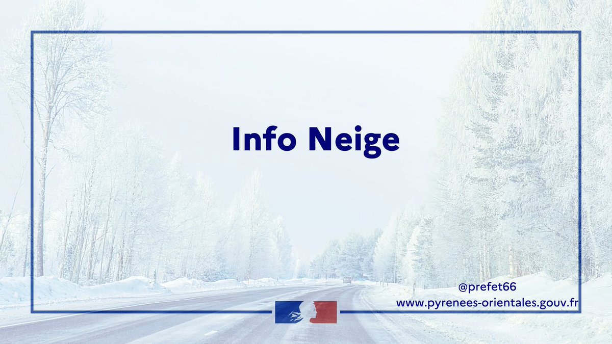 Image de Préfet des Pyrénées-Orientales - #PréventionHivernale ❄️
Ce samedi 10 janvier, de fortes chutes de #neige sont en cours sur les Hauts