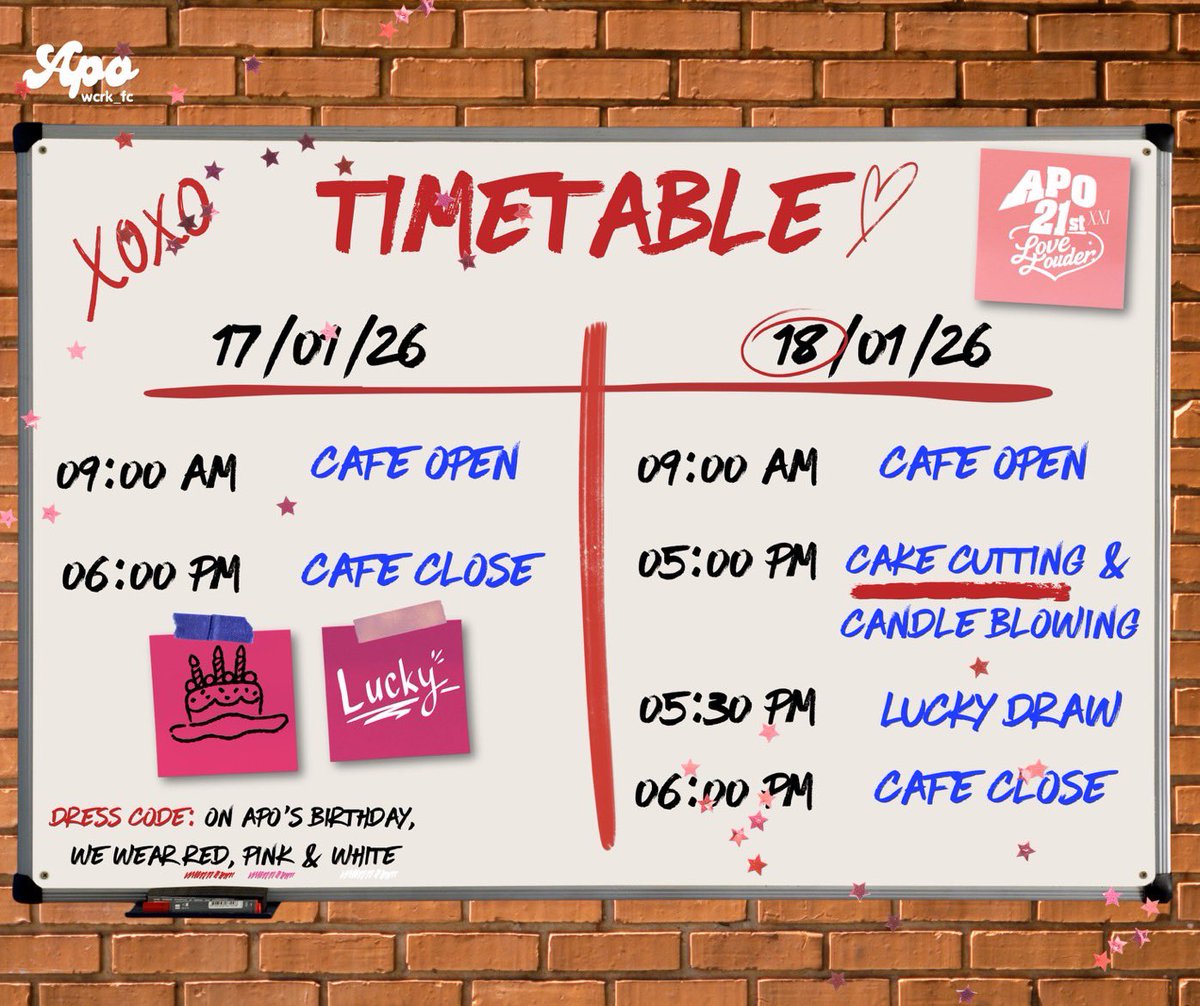 𝑳𝒐𝒗𝒆 𝑳𝒐𝒖𝒅𝒆𝒓 𝑻𝒊𝒎𝒆𝒕𝒂𝒃𝒍𝒆 ⏰✨
______________________________

Pls save the date !!!
ตารางเวลาสำหรับวันที่ 17-18 นี้มาแล้วค่าา
ใครจะมาเจอกันเช็กวันและเวลาได้เล้ยยย💓

❣️ 𝑺𝒑𝒆𝒄𝒊𝒂𝒍 𝑯𝒊𝒈𝒉𝒍𝒊𝒈𝒉𝒕𝒔 — ขอเชิญชวนอุนแม่ทุกคนมาร่วมเป่าเค้กวันเกิดปีที่ 21