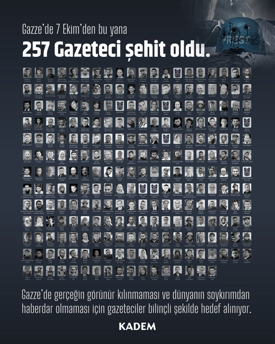 Gazze’de gerçeklerin üzeri örtülmesin diye çalışan ve soykırımı dünyaya duyuran gazeteciler, bilinçli bir şekilde hedef alınıyor!

En zorlu şartlarda dahi cesaretle görevini sürdüren basın mensuplarının 10 Ocak #ÇalışanGazetecilerGünü'nü kutluyor, gerçeğin izini sürerken hayatını