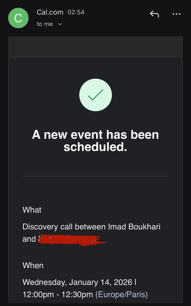 Day 10 of refocusing on my MVP agency

FIRST BOOKED CALL! 🥳

But what really makes me happy is that it happened entirely organically, user request very specific keywords on Google, finds my page, books call after 2min