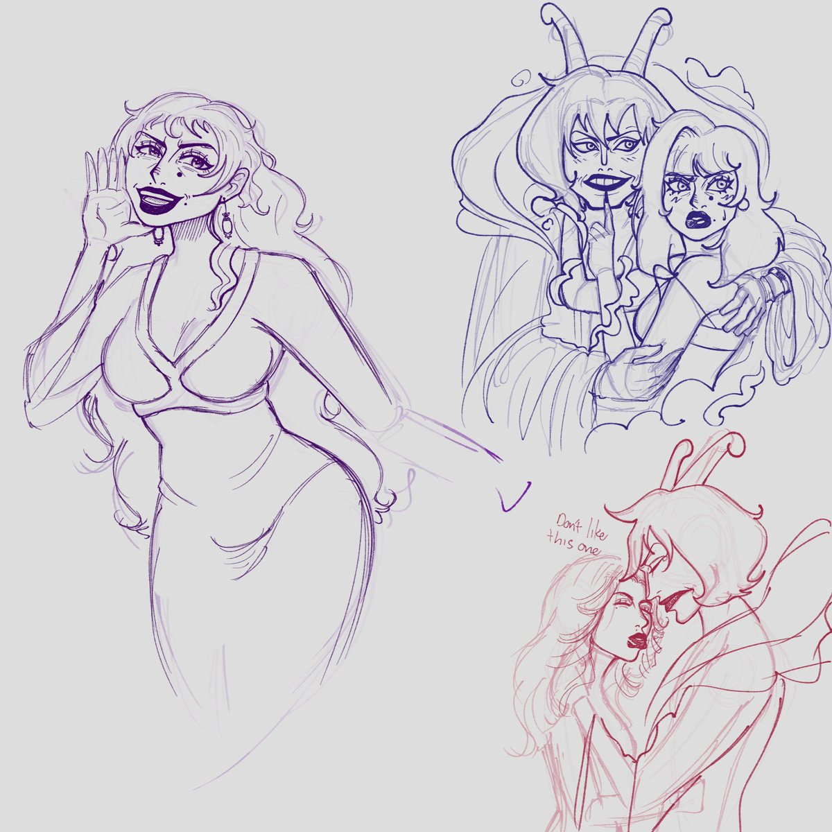 Sketches of Inara and Caesar Clown