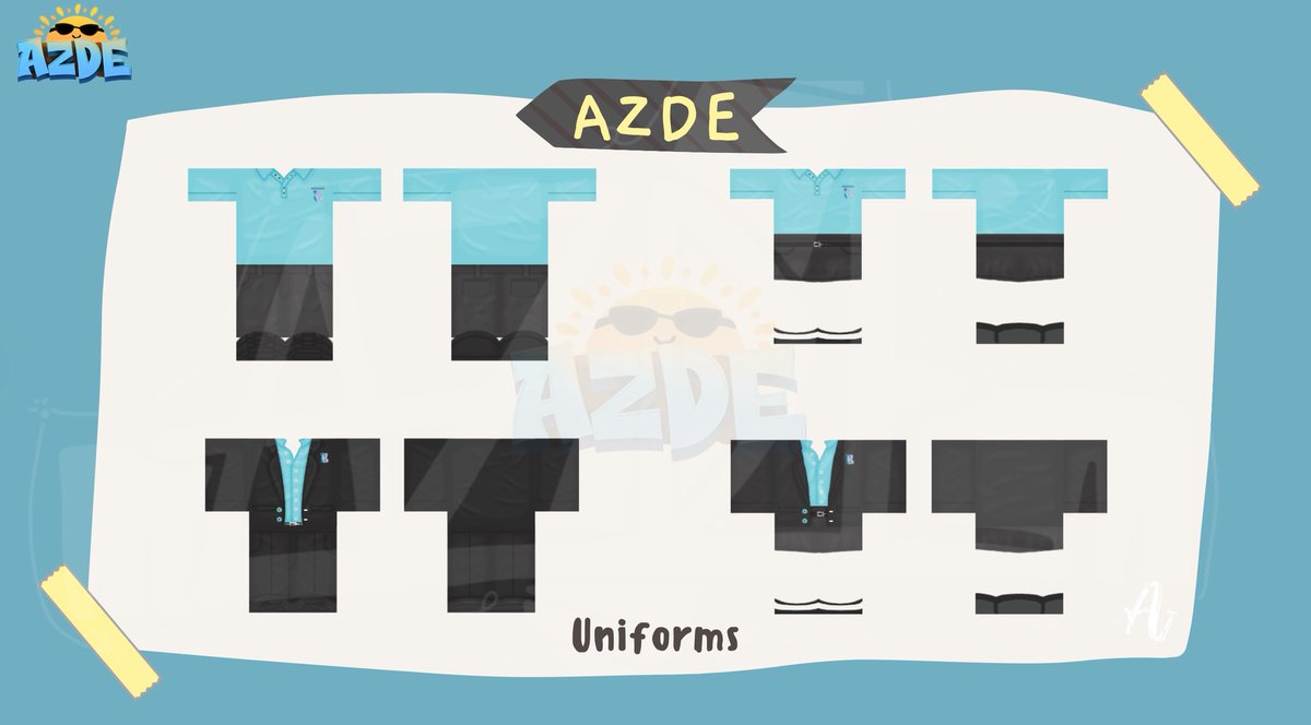 Je_suis_Azde's tweet photo. ✏️| Previous Clothing Commissions!

🩵 Like, comment, retweet and join my commission server are appreciated!

My commission server : Link in Bio

My Discord User : Azttt

#uniforms #robloxclothingcommission #robloxclothing #robloxdesigner #clothingdesigner #Azde https://t.co/ScojJxmODd