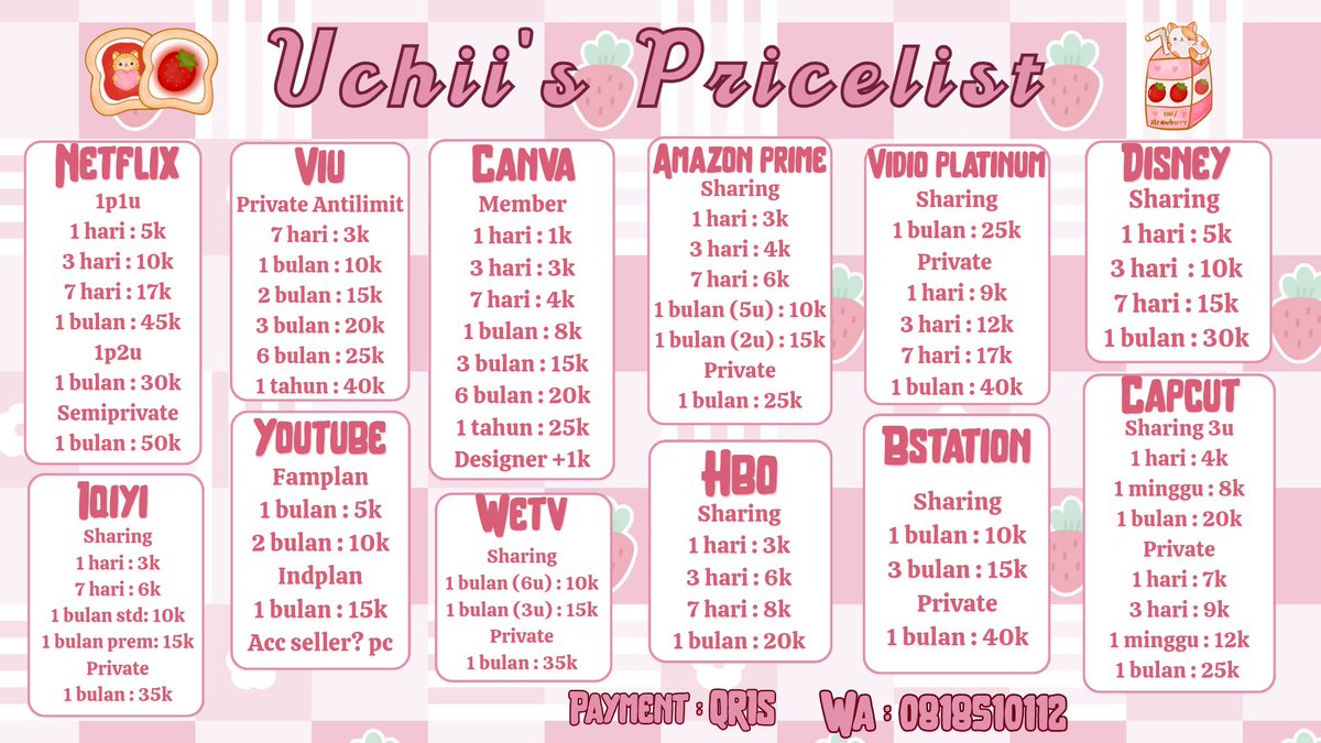 lqebat's tweet image. haii bes aku sell apipi prem and edu need yaaa, robak pun adeee tanya price ajaa yuk fast respon order ke wa ya 🤍

order n testi here : msha.ke/uchiistore