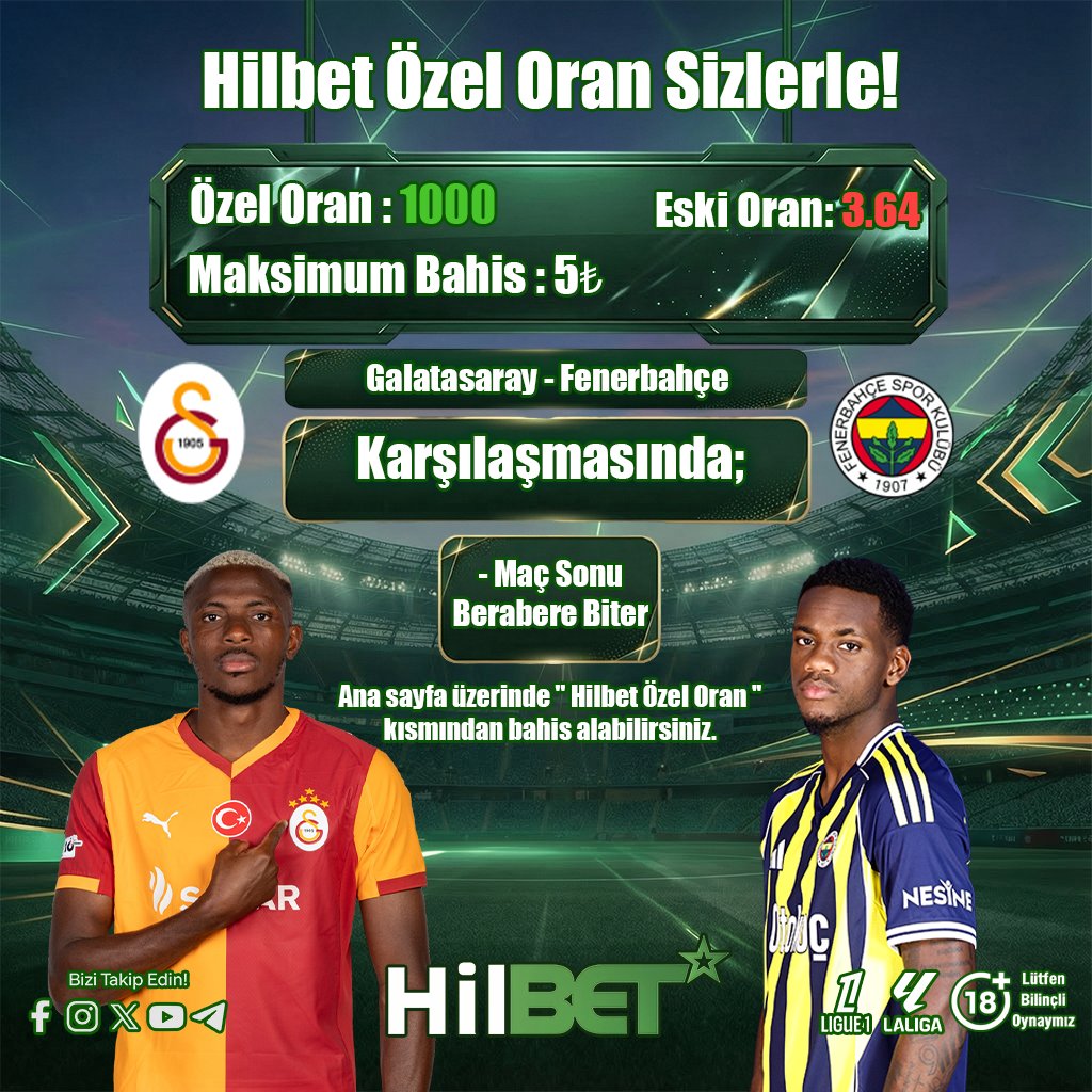 hilguncelgiris's tweet photo. HİLBET Özel Bahis Teklifi!

🏅 Özel Oran: 1000

✅ Maks Bahis : 5₺

⭐️ Daha yüksek oran, daha yüksek heyecan! ‼️

👑 HİLBET ÖZEL ORAN (https://t.co/JBlQ3yAGkv) için tıkla!👑

🏆Ana sayfadaki “Hilbet Özel Oran” bölümünden hemen katıl!

🔗 GÜNCEL GİRİŞ :https://t.co/PPeYj81Bj9 https://t.co/vDtFwns0W4