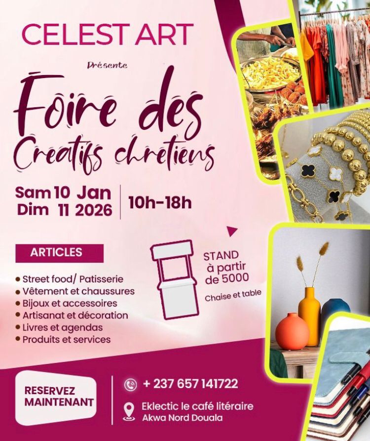 CroquettePlan's tweet photo. Bonjour tout le monde !!!

Ce week-end nous serons du côté de Akwa nord au Café littéraire Elektic pour 2 jours de foire. 
Venez faire votre stock de croquettes de plantain et rencontrer d'autres créatifs.😉❤️

A toute https://t.co/VqUwKEz7On