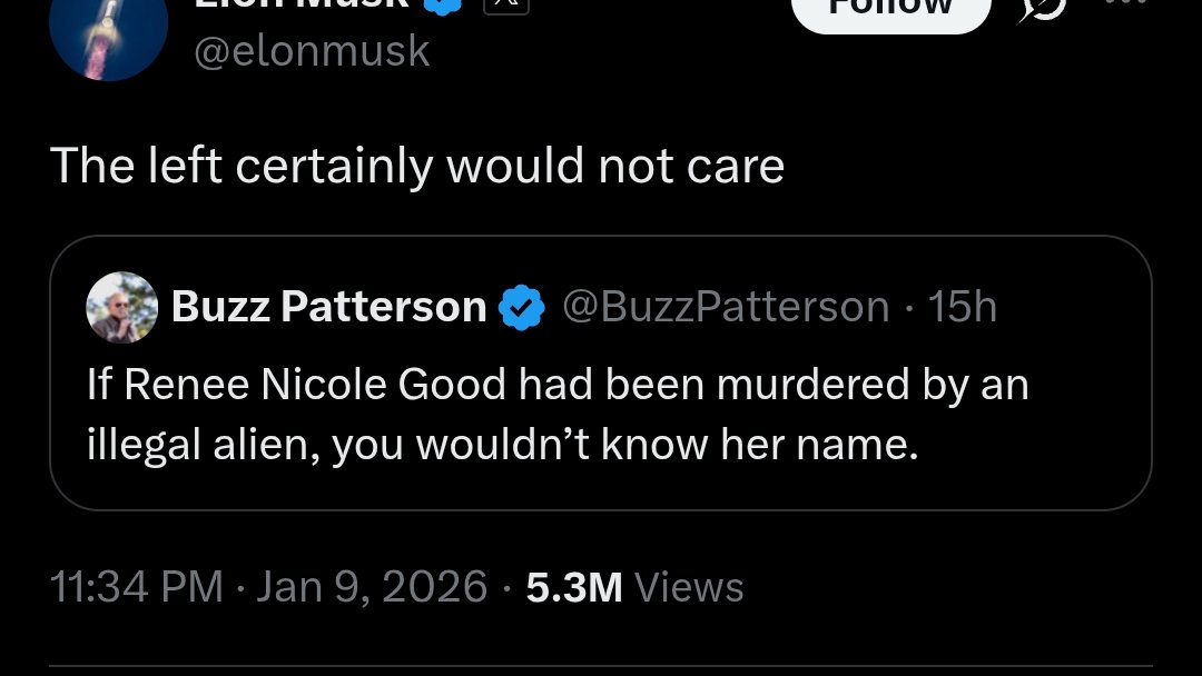 Elon admits she was murdered.  

But he's ok with the murderer going free and more innocents being slaughtered