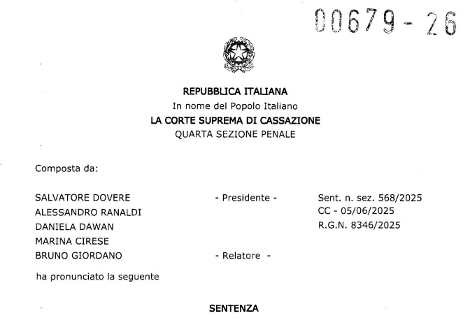 Cassazione Penale 679-26: ove la norma transitoria consente deposito alternativo a quello telematico va considerato ammesso l’uso della pec