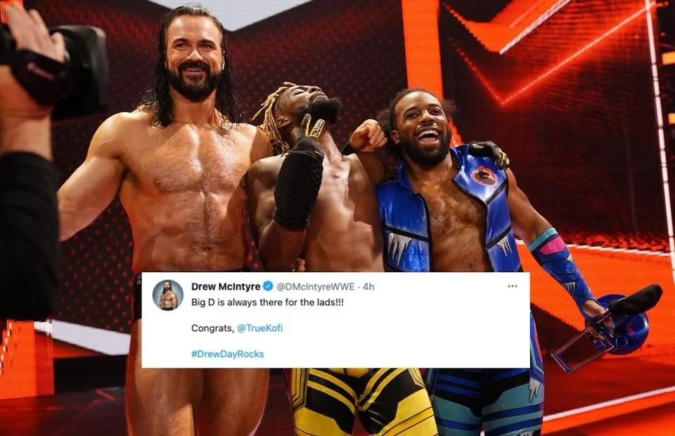 TrueKofi's tweet image. BIG D!!

No matter how many times he’s beaten down, he ALWAYS rises to the occasion &amp;amp; endures! He’s never needed anyone to stroke his ego, orgas him up! What comes from all that hard work?

Championships! The Undisputed WWE Title to be exact!

Congrats @dmcintyrewwe! 🥂

#DrewDay