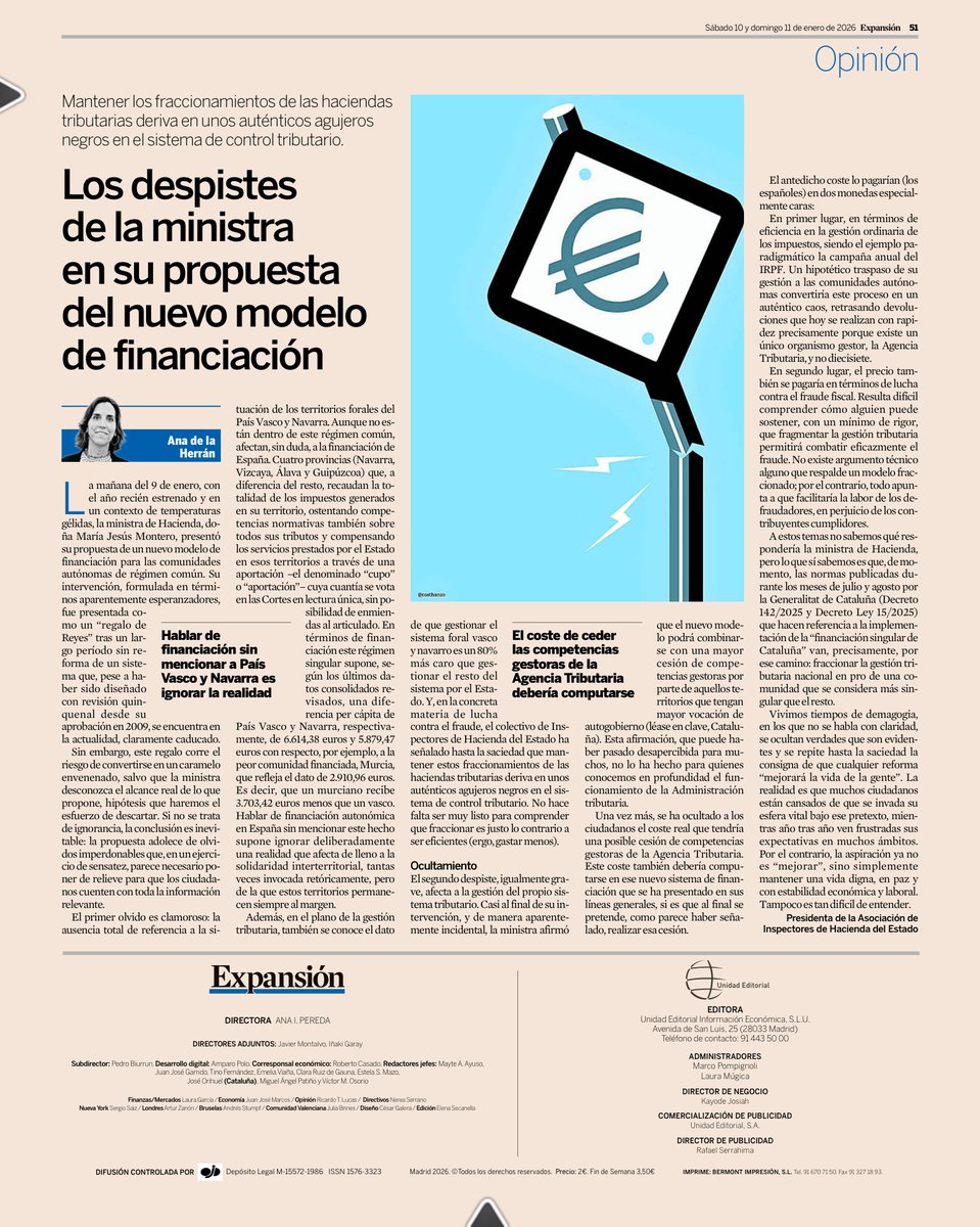 ✍️"𝗟𝗼𝘀 𝗱𝗲𝘀𝗽𝗶𝘀𝘁𝗲𝘀 𝗱𝗲 𝗹𝗮 𝗺𝗶𝗻𝗶𝘀𝘁𝗿𝗮 𝗲𝗻 𝘀𝘂 𝗽𝗿𝗼𝗽𝘂𝗲𝘀𝘁𝗮 𝗱𝗲𝗹 𝗻𝘂𝗲𝘃𝗼 𝗺𝗼𝗱𝗲𝗹𝗼 𝗱𝗲 𝗳𝗶𝗻𝗮𝗻𝗰𝗶𝗮𝗰𝗶𝗼́𝗻", de nuestra presidenta <a href="/AnadelaHerrn1/">Ana de la Herrán</a>, en @Expansión. 

🔹Consideramos que los fraccionamientos de las haciendas tributarias