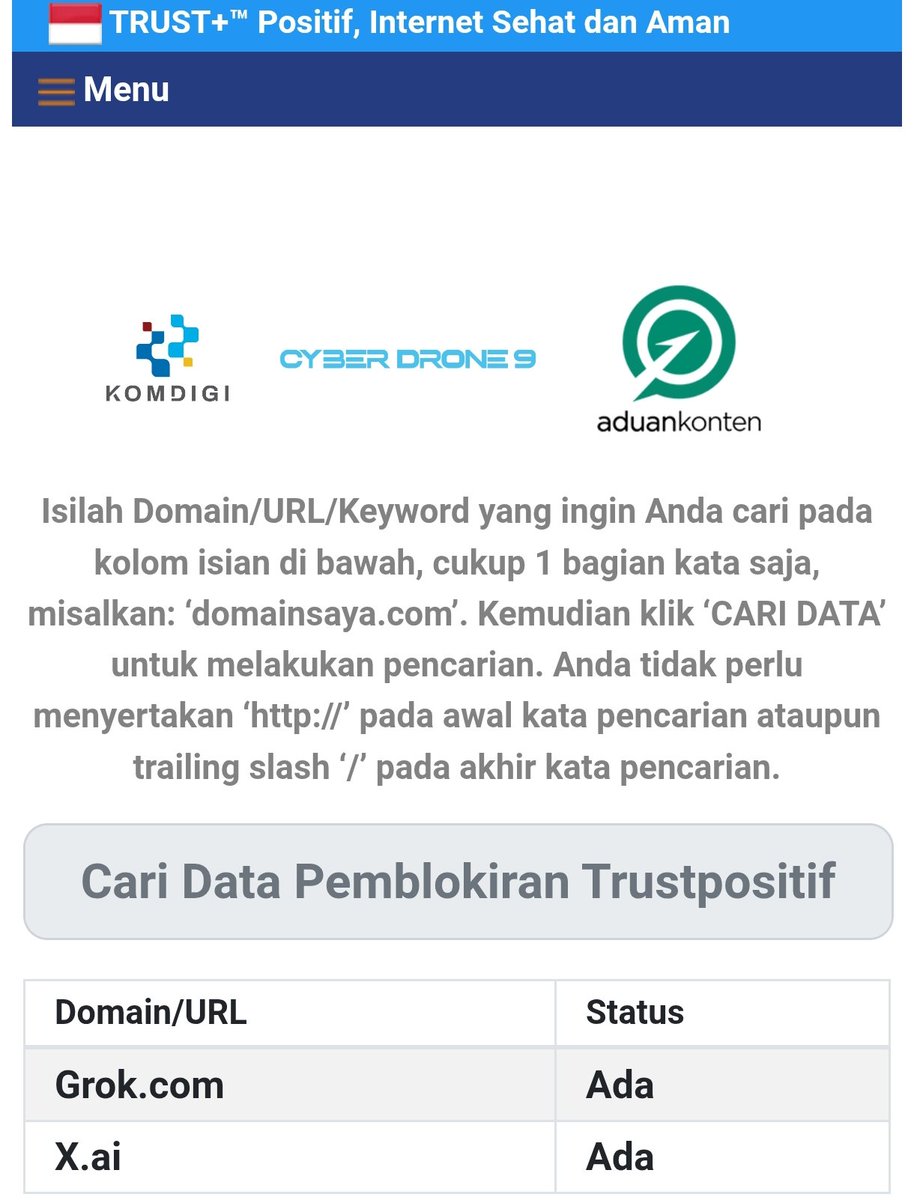 Starlog20's tweet image. X diblokir komidigi