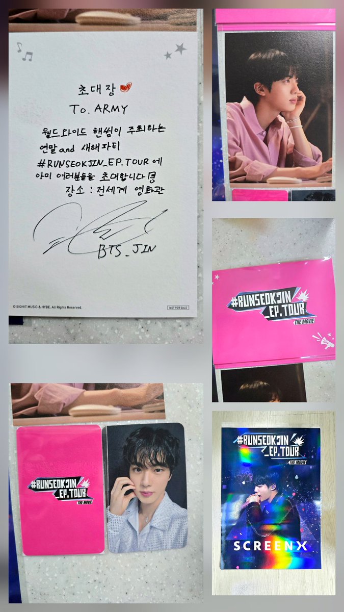 doori1005's tweet photo. BTS 진의 #RUNSEOKJIN_EP.TOUR 영화 아미밤 상영회 특전 세트입니다

- 스크린X 포스터 1
- 폴라로이드 1 
- 엽서 1 
- 초대장 1

모두 포함되어 있습니다

배송비포함. ₩20,000 
뎀주세요~

#RUNSEOKJIN_epTOUR_Movie
#방탄소년단 #BTSJIN
#BTS #진 https://t.co/DXA8Oie5XJ