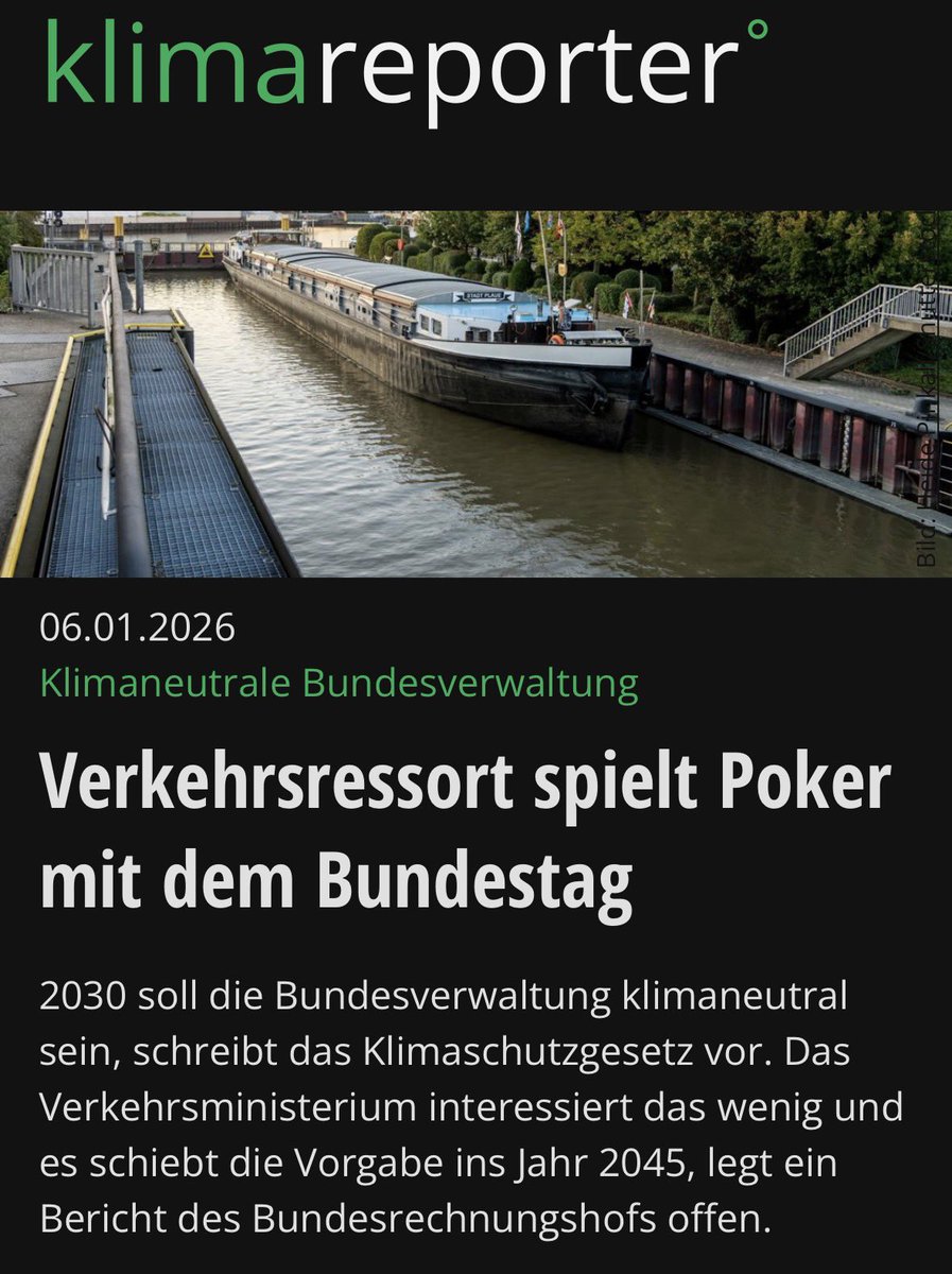 Falls sich noch irgendwer gefragt hat, wie ernst das Verkehrsministerium es mit Klimaschutz meint: Gar nicht! Im Gegenteil, man meint, die Ziele aus dem KSG mal eben um 15(!) Jahre reißen zu können. Einziger Grund: Keine Lust - belegt auch der Bundesrechnungshof.