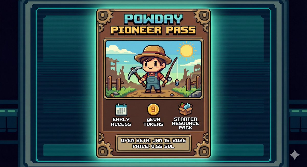 🎁Giveaway 10 NFT Powday Pioneer Pass 🎁

We're giving away Powday Pioneer Pass NFTs worth REAL VALUE!

🎮 ABOUT <a href="/PowdayOfficial/">Powday Farm - “Play Hard. Earn Smart.”</a> :

It’s an innovative Web3 farming simulator on the Solana blockchain, developed by Evah Studio under the leadership of Brian Tran. 

The project is