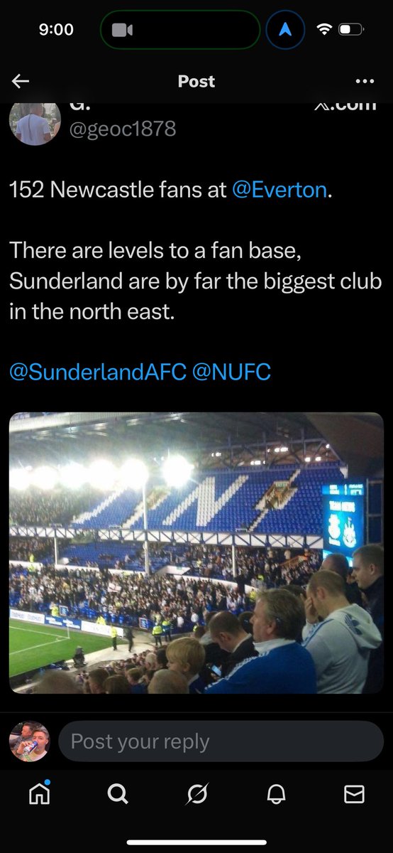 Ramma_____'s tweet image. WOW!

7700 #SAFC fans travelling to Everton today, the red &amp;amp; white Armada is well &amp;amp; truly on its way, as opposed to the black &amp;amp; white dinghy that attended Goodison from Tyneside

There’s more in our Last Man Standing Whatsapp group than #NUFC took that night, blink &amp;amp; you’d miss…