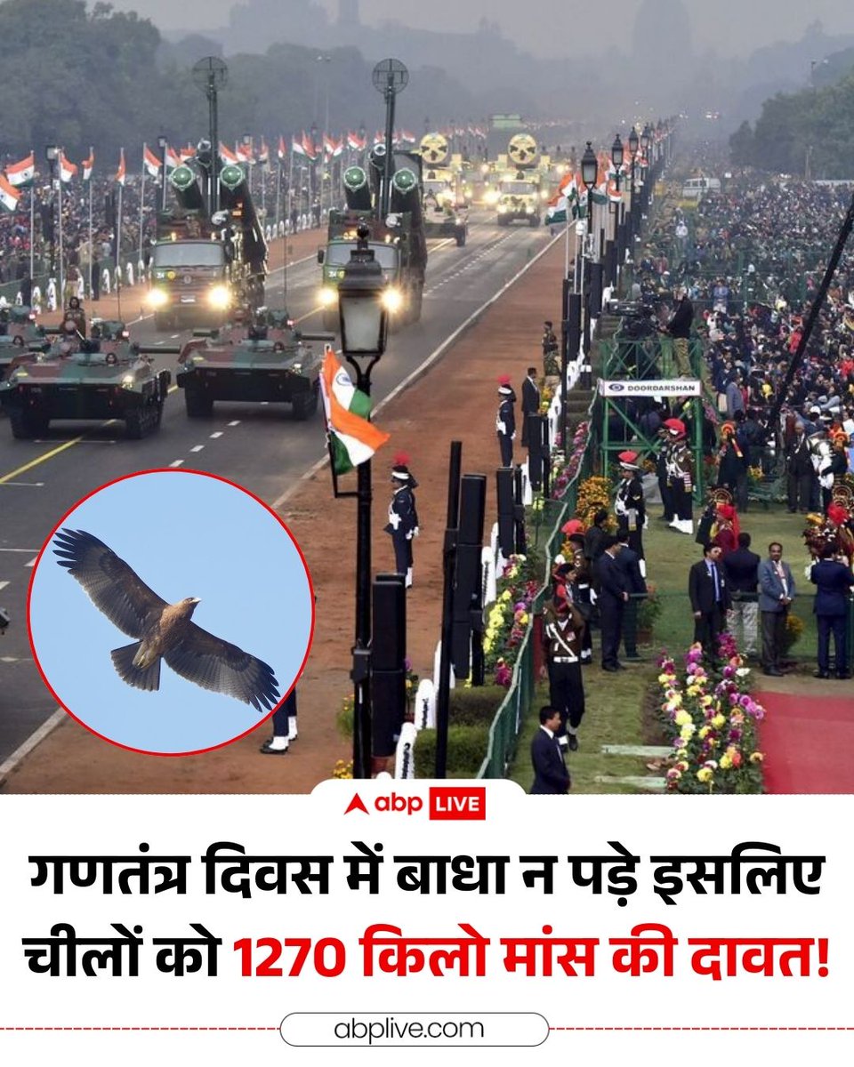 गणतंत्र दिवस समारोह के मद्देनजर दिल्ली के वन विभाग ने आसमान में चीलों की आवाजाही को नियंत्रित करने और विमान मार्गों से दूर रखने के लिए उन्हें मांस परोसने की योजना बनाई है. वन विभाग ने गणतंत्र दिवस समारोह के दौरान निर्बाध रूप से एयर शो का संचालन सुनिश्चित करने के लिए चीलों को