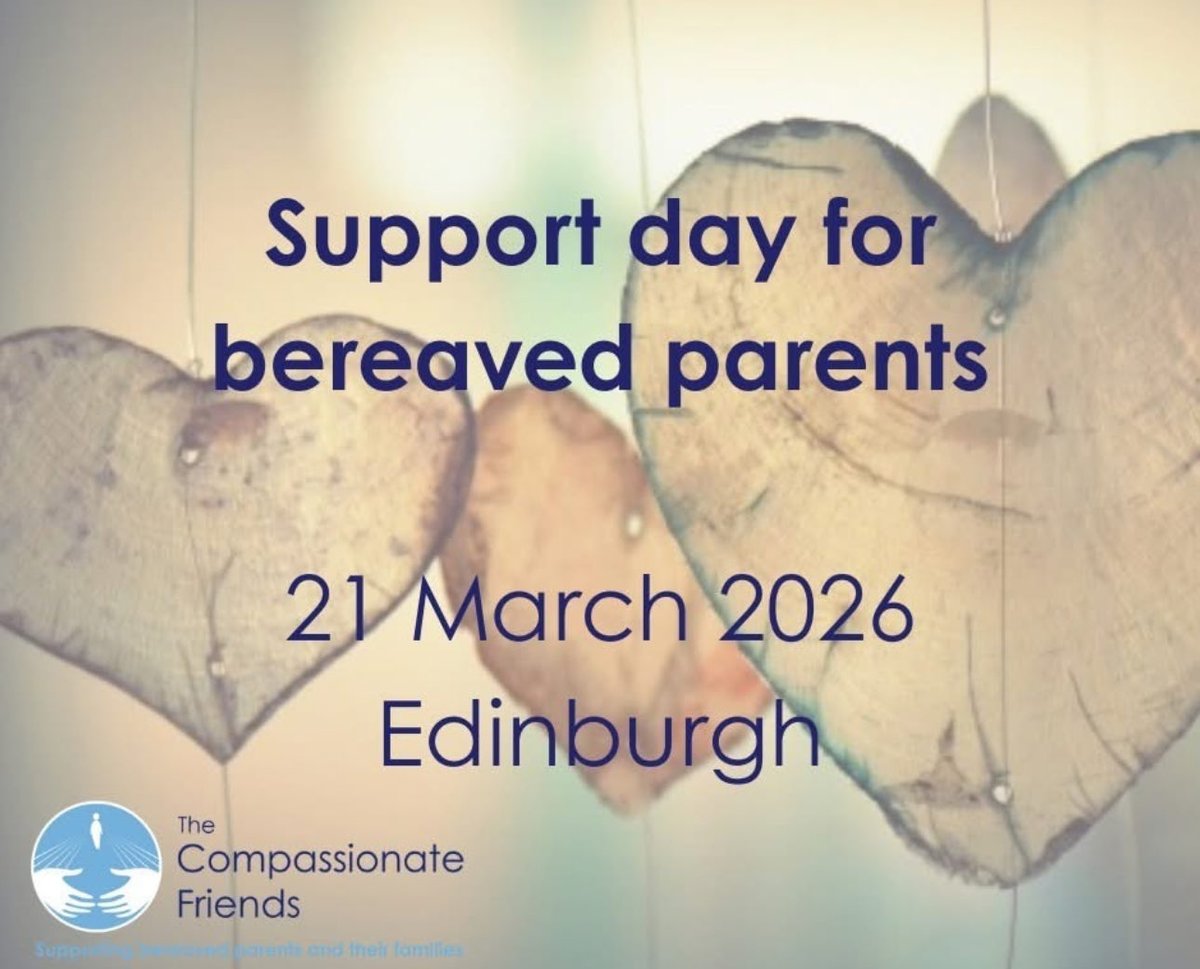 goodgrieftrust's tweet image. Repost: @TCFcharityUK 

Booking is now open for a support day in Edinburgh for bereaved parents on Saturday 21 March 2026. Parents are welcome to attend from anywhere in Scotland or around the UK.

A bereaved parent who attended previously said, "I was nervous before going as I…