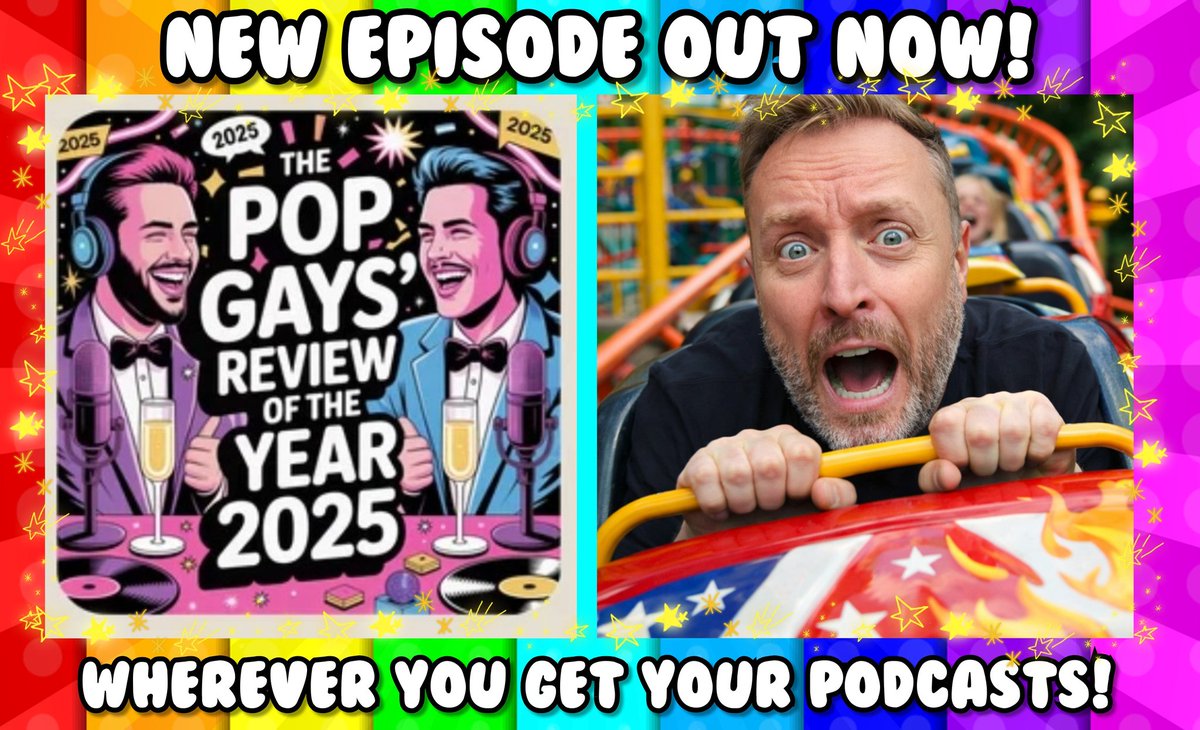 PopGays's tweet image. Before he jetted off to the US to ride rollercoasters! Our Graham edited part one of our review of 2025.
As per usual expect strong language, stronger options &amp;amp; much homosexual shenanigans!
#podcasting #popmusic 
#comedy  #lgbtqiaplus