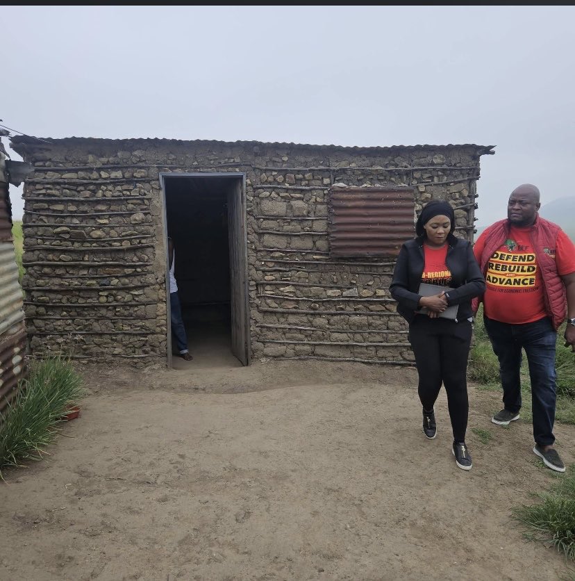 zizipho50's tweet photo. June 16 2025 we lost 10 fighters in a bus accident, The president of EFF commander in chief promise to give their families a dignified houses 🙏 yesterday the National Treasure cmssr Omphile and provincial chair visited all those families in preparation to start the project 

#Thankyoueff #effkzn