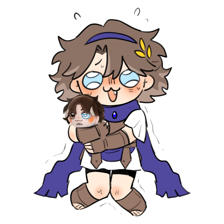 StarmyBunny's tweet photo. His little emotional support plush that looks like his father from 10 years ago 🤲 https://t.co/YUadsp3gOH