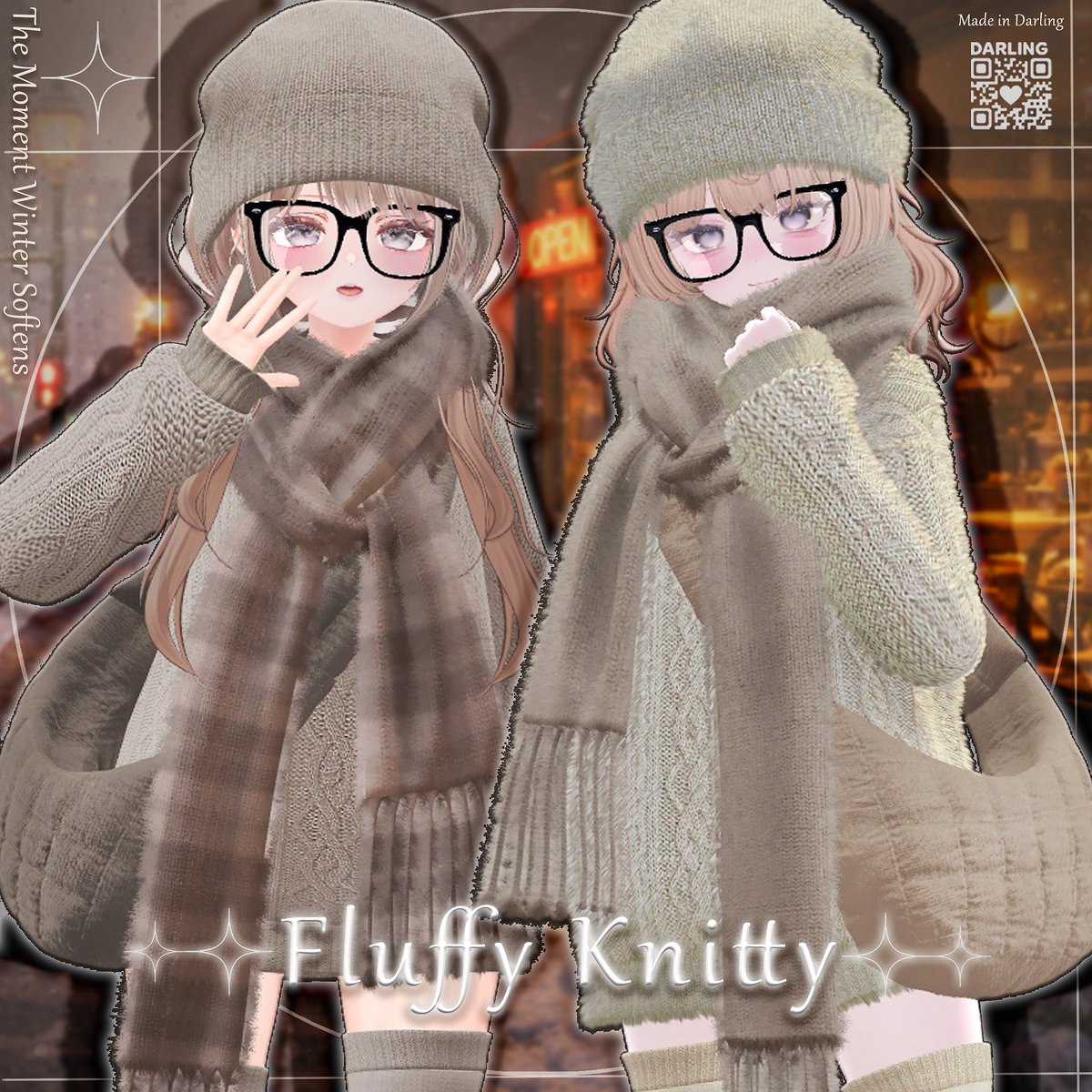 DARLING_VRC1004's tweet image. 🔗darlingvrc.booth.pm/items/7854774
📢 DARLING CLOTHING
NO.21🧶「Fluffy Knitty」🧶を発売しました。
1/18まで フォロー＋RTイベント実施 🎁
抽選で3名様にフルパッケージをプレゼント、
BOOTHいいねが100個ごとに当選者＋1人追加。
発売記念割引も同時に行っております。✨

📢 DARLING CLOTHING…
