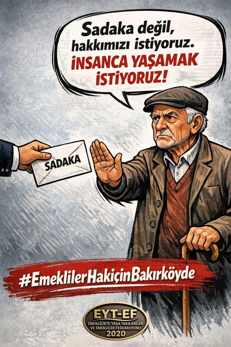 Sustuğun Gün 

Öldüğün Gündür #Emekli 

20Bin Lira İle Bize Resmen 

Ölün  Deniliyor ...!!!

#EmeklilerHakiçinBakırköyde

BOŞ YAPMA ÖZGÜR Selen Görgüzel Erkan Şen Fabian Ruiz Galatasaray-Fenerbahçe 
#FenerinMaçıVar Ekrem İmamoğlu
Tuğçe Tayfur Ayşe Tarım Kutlu Olsun Teşkilatımıza