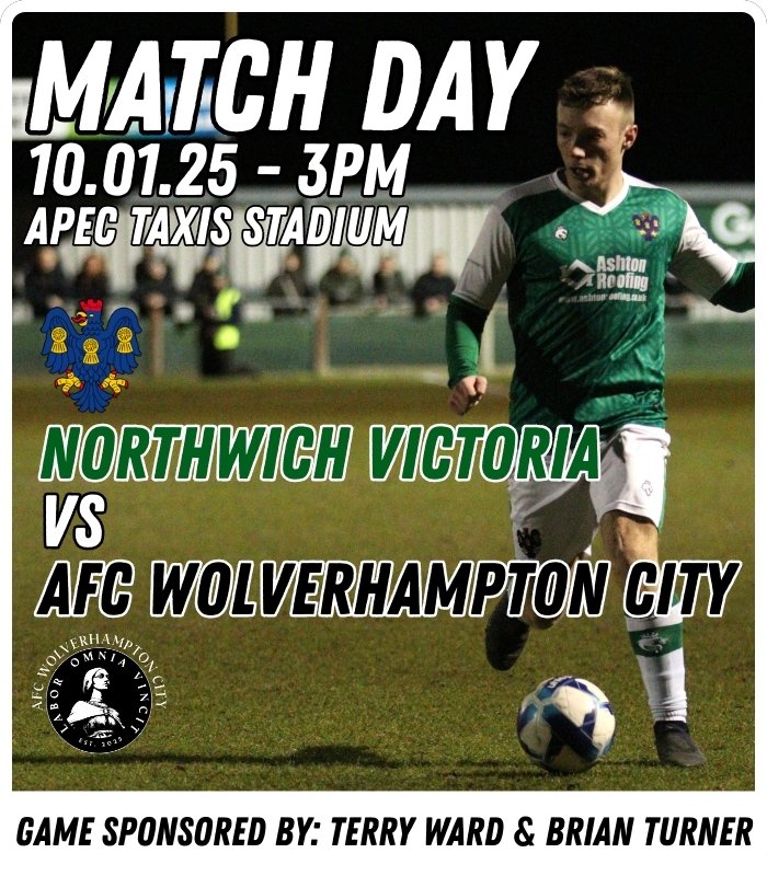 𝐌𝐀𝐓𝐂𝐇 𝐃𝐀𝐘

We 𝐅𝐈𝐍𝐀𝐋𝐋𝐘 get our 2026 underway today, as we face high flying AFC Wolverhampton City in the Midland Prem.

🆚 | <a href="/AFC_WC/">AFC Wolverhampton City</a> 
⏰ | 3PM KO
📍 | Apec Taxis Stadium, WA7 6GJ
💰 | £10 Adults, £7 Concessions, £2 12-16
🤝 | Terry Ward &amp; Brian Turner