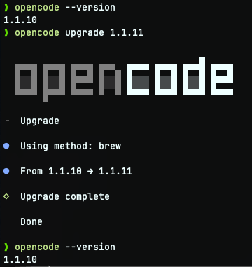 Hey <a href="/opencode/">OpenCode</a>, any other way to force the update to 1.1.11?