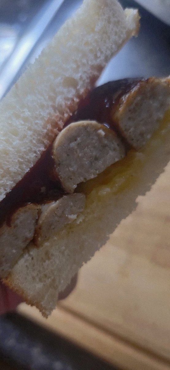 That's breakfast sorted had to use up the leftover sausages so made a butty.  And my usual overnight oats soaked in Greek yogurt and blackberries with an added banana #Foodie #breakfast