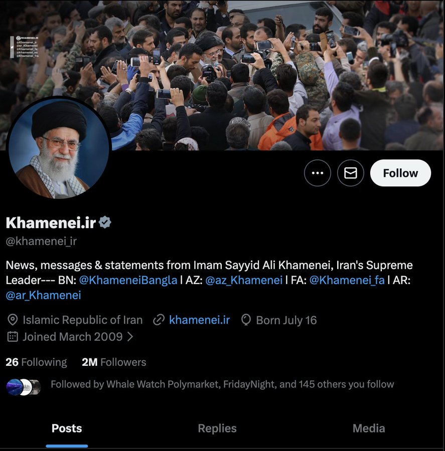 FateTerminal's tweet image. BREAKING: Iran's Supreme Leader has removed the Iranian flag from his 𝕏 name.