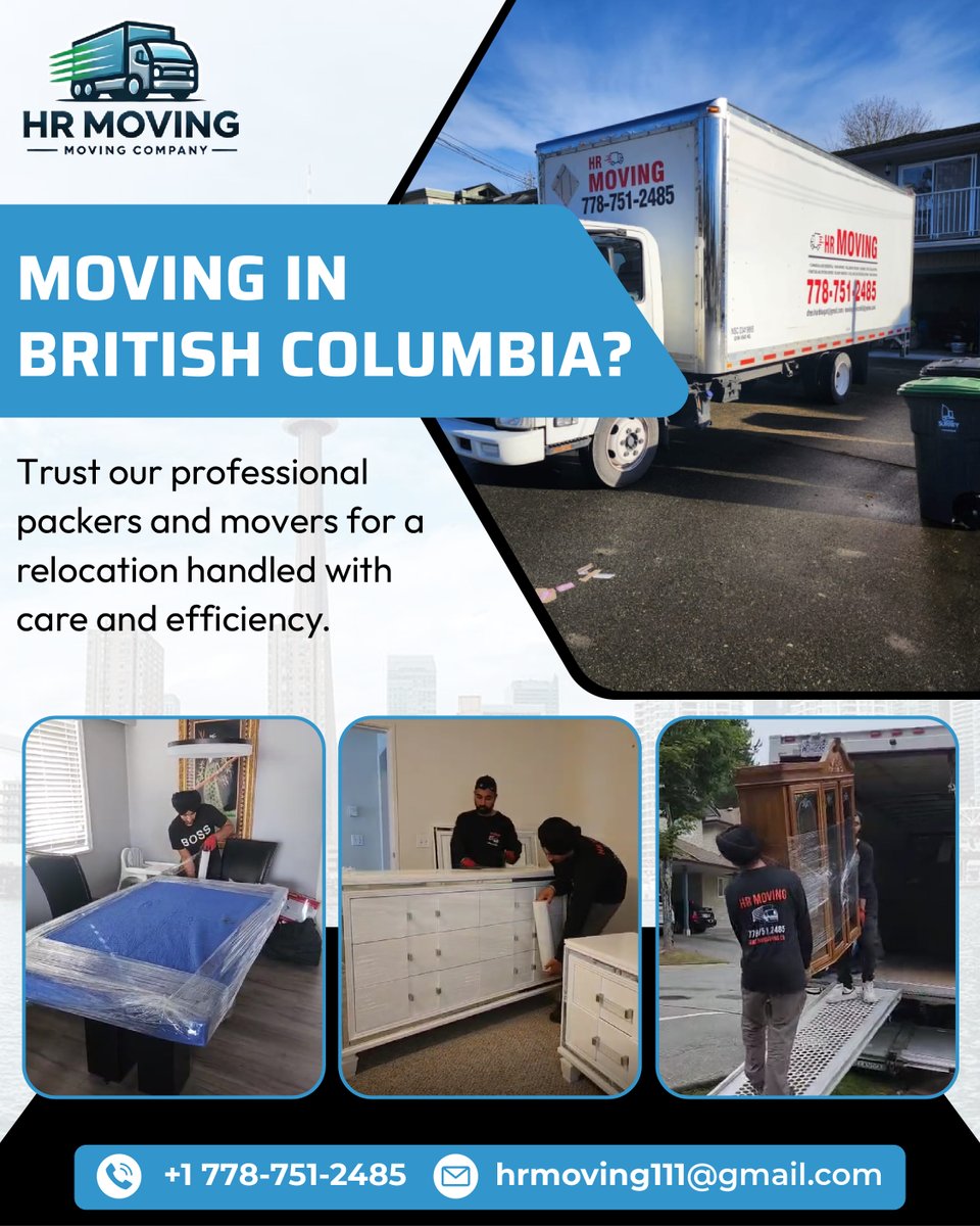 hrmoving1's tweet image. Moving doesn’t need to feel chaotic.
With HR Moving, it feels controlled, careful, and smooth. 📦🚚
 
For Free Quote – DM or Call Now!
📞 +1 778-751-2485
🌐 hrmoving.ca
 
#HRMoving #LocalMovers #PackAndMove #HomeRelocation #FurnitureMoving #OfficeRelocation