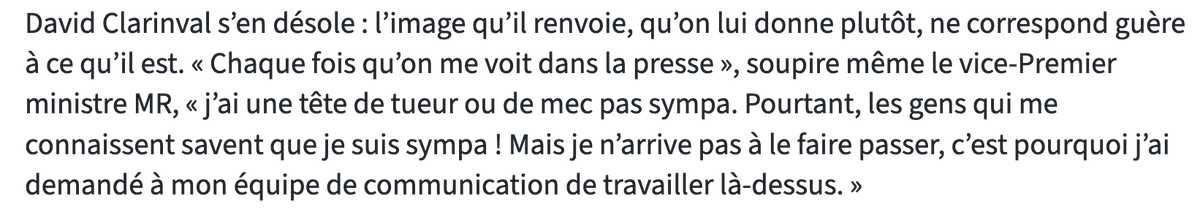 michelhenrion's tweet photo. Dans le portrait de 2 pages que @lesoir consacre à David #Clarinval, vice-premier Ministre #MR, cette info: le contribuable paiera donc des stratèges en communication pour rendre plus "sympa" celui "qui a 3000 livres dans sa bibliothèque" (dont "Transphobia") https://t.co/1LMJdd8VZ1