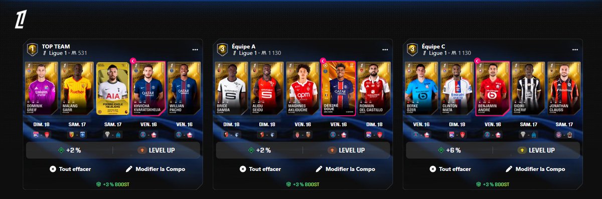 Que changeriez vous pour ma L1 de la semaine pro (streak 3) ? #sorare