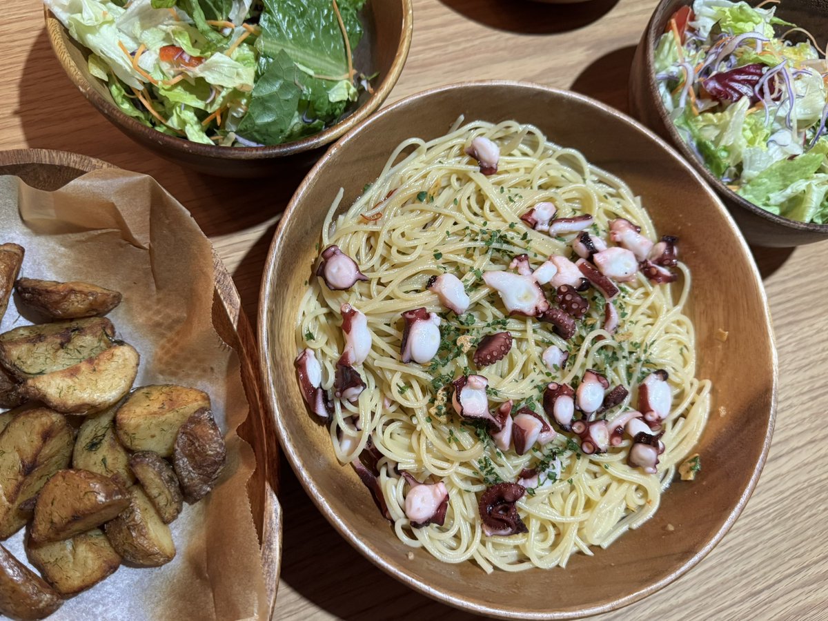 タコぺぺ作ったよ🍝🐙