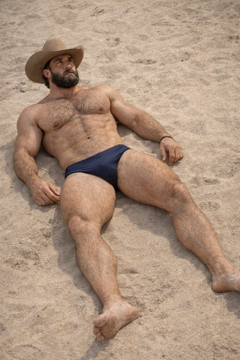 SamTreinador's tweet image. Good morning, the saga of the cowboy in Speedos continues.