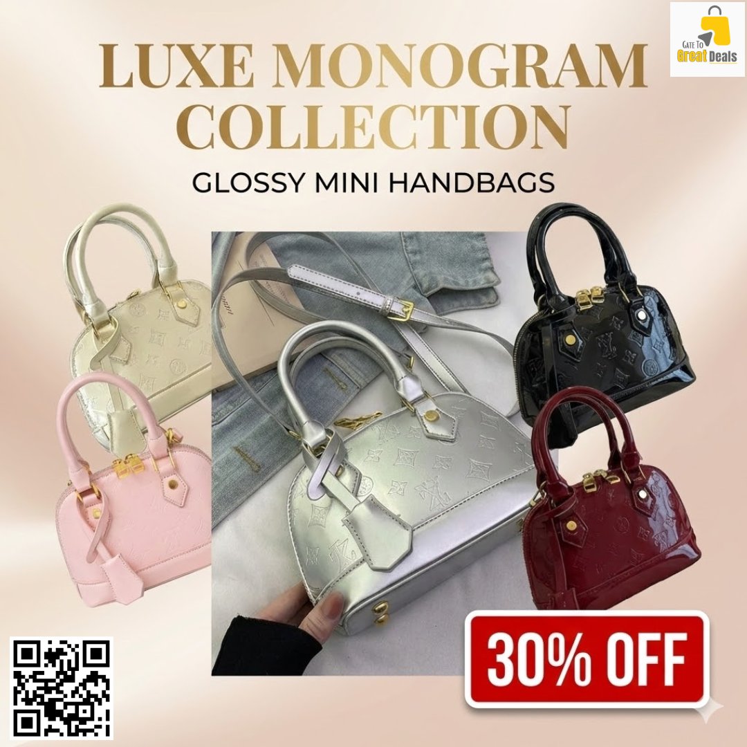 G2G_Deals's tweet photo. Glossy Luxe Mini Bags | Iconic Style at 30% OFF

✔High-shine glossy finish
✔Elegant monogram detailing
✔Lightweight &amp; compact design
✔Top handle + crossbody versatility
✔Available in multiple chic colors

#LuxeHandbags
#MiniBagTrend
#GlossyBag
#MonogramStyle
#LuxuryMiniBag https://t.co/BFTLZx7DcQ