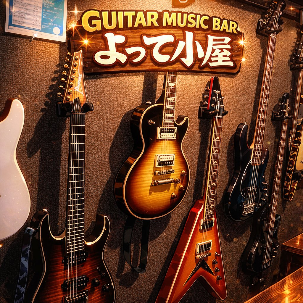 〜楽器弾き放題BAR〜
GUITAR MUSIC BAR　よって小屋
松山市一番町2丁目5-24ピカソビル6F
OPEN:19時〜
☏:089-993-5591
公式LINE:lin.ee/ZXWKj9D
 #ロックバー #楽器 #ギター