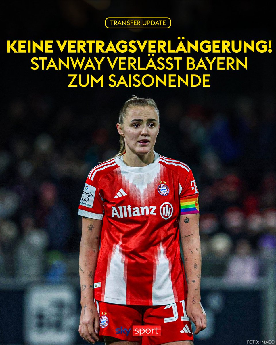 SkySportDE's tweet image. Europameisterin Georgia Stanway wird den deutschen Double-Gewinner FC Bayern nach dem Ende der Saison verlassen. 🚨

ℹ️ Das teilten die Münchnerinnen am Samstag mit. Demnach werde die Engländerin ihren Vertrag nach vier Jahren nicht verlängern und sich einer neuen Herausforderung…