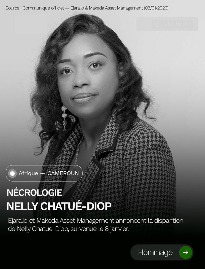 Mpodol_237's tweet image. C’est avec une profonde tristesse que j’ai appris le décès de Mme. Nelly Chatué Diop, survenu ce 8 janvier 2026. Sa disparition précoce constitue une perte immense pour l’écosystème entrepreneurial camerounais et africain.

Ne l’ayant connu que très brièvement, j’ai toutefois…