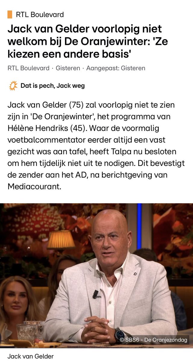 Tja de mening van rechts Nederland mag niet vertolkt worden op de Nederlandse TV.