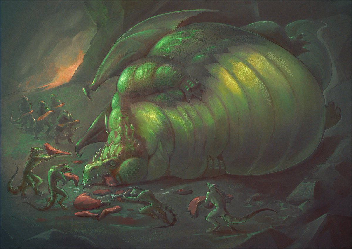 DaddyZagur's tweet image. Picture for @lizard_neon!

Ancient dragon Zartarxis enjoying pampering from his loyal minions!

Want a picture? PM me!

#fat #BHM #SSBHM #dungeonsanddragons #fatfurry #fatfur #fatart #weightgain #weightgainart #obese #overweight #belly #bigbelly #blob #wg_art