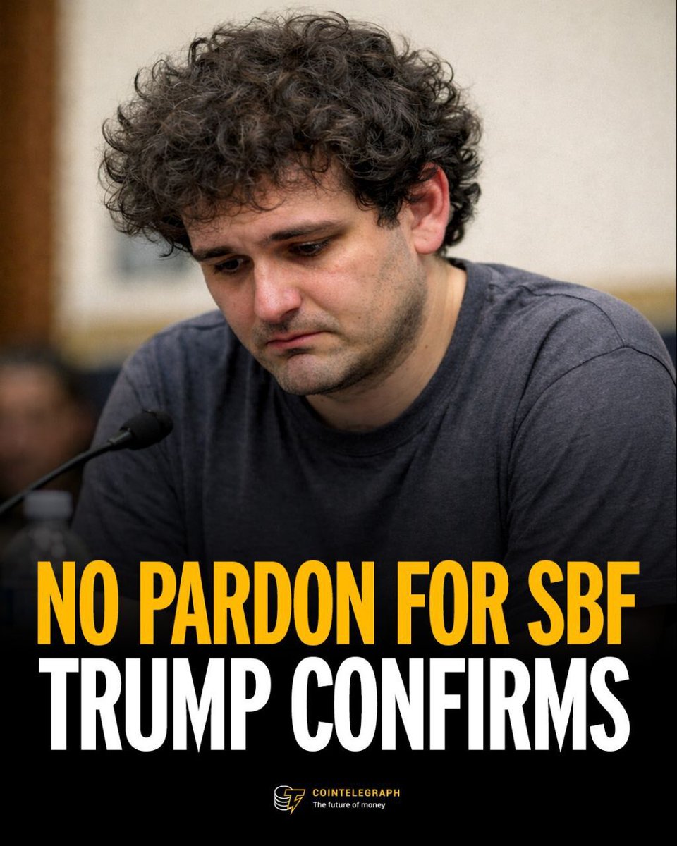 Cointelegraph's tweet image. 🇺🇲 INSIGHT: Trump will not pardon SBF.