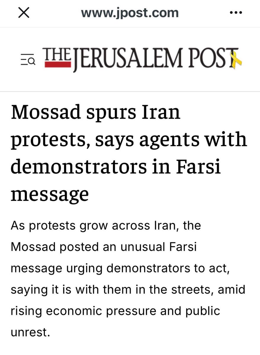 TadhgHickey's tweet image. "This has nothing to do with Mossad, it's a people's uprising".

Mossad: