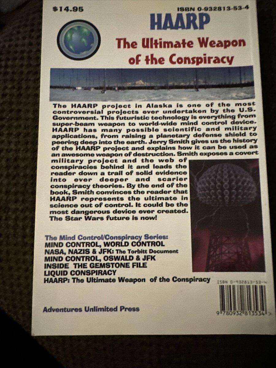 iluminatibot's tweet image. This book does great job of exposing the Pentagon's use of HAARP in the mind control of the American people, and the DOD's manipulation of the weather for the agenda of global genocide through plausibly deniable means. Revealing and well researched: amazon.com/HAARP-Ultimate… #ad