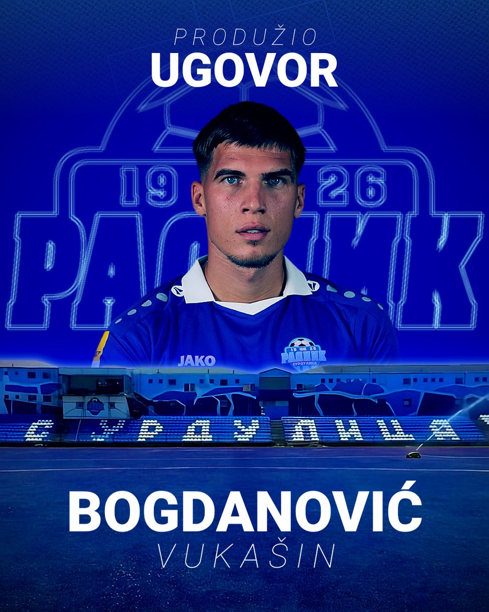 FKRadnik's tweet photo. Vukašin Bogdanović produžio je ugovor sa FK Radnikom i ostaće u našem dresu do leta 2027. godine.
Nastavljamo zajedno. 💙 https://t.co/tXiXrcMQ1Z