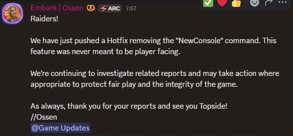 Si se preocupan por su juego!! No como otros guiño guiño. Activision
#ArcRaiders