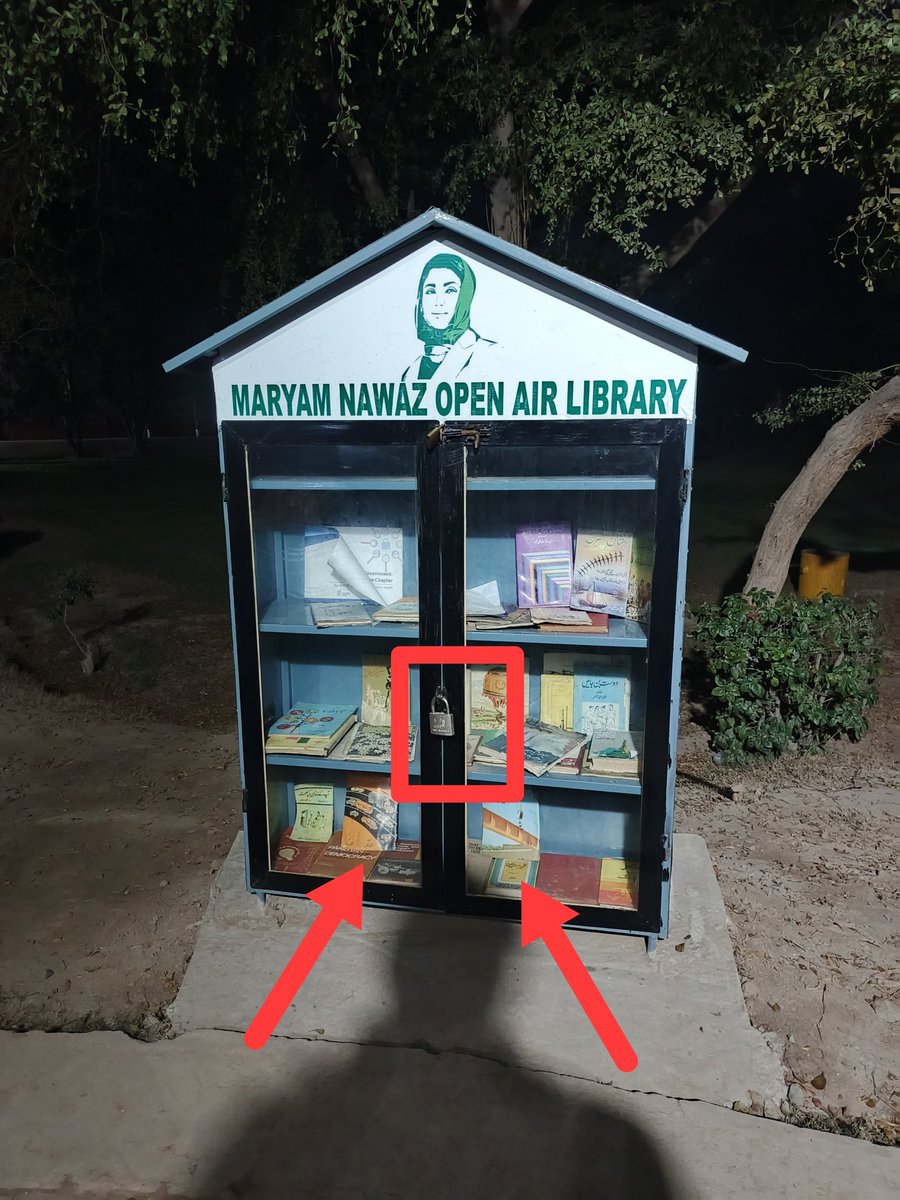 Ali_mlah1's tweet photo. @MaryamNSharif Madam CM How are we supposed to read these books when these are always locked? They haven't placed any good books either. #chiniot #lalian https://t.co/aXQD2OjzAX
