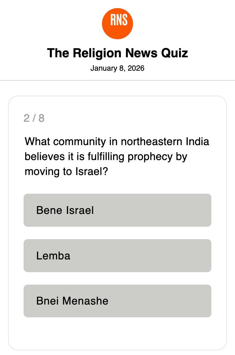 RNS's tweet image. Think you know the answer to this question from our weekly religion news quiz? Test your knowledge at rns.org/games