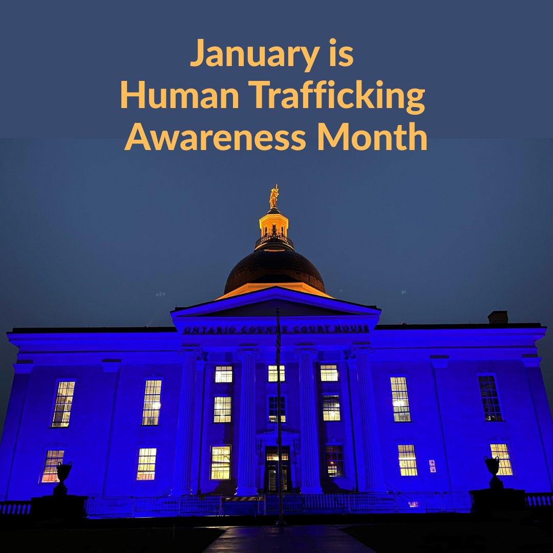 For more information about human trafficking awareness, visit Safe Harbors of Ontario County at shflny.org/trafficking. 
If someone is being trafficked and needs help, contact Safe Harbors of the Finger Lakes, Ontario County’s 24/7 number at 1-800-247-7273.